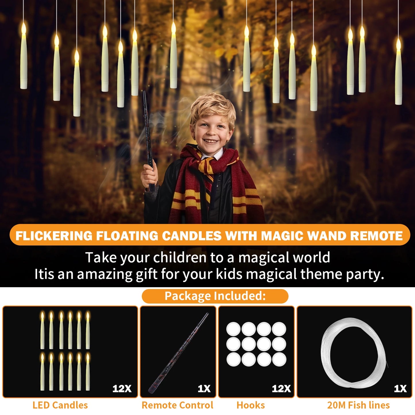 SpellGlow Candles with Magic Wand