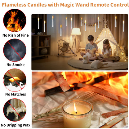 SpellGlow Candles with Magic Wand