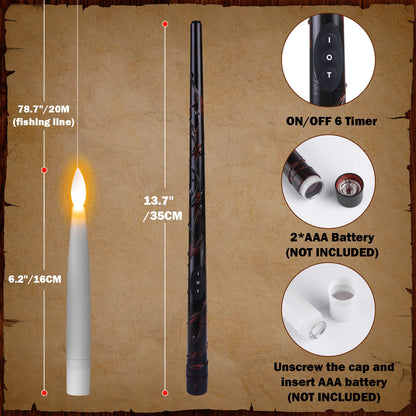 SpellGlow Candles with Magic Wand